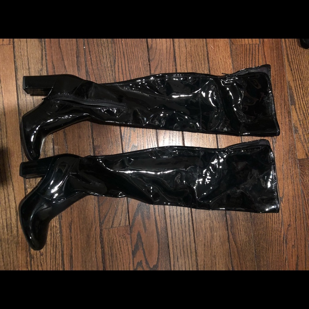 Kenneth Cole Thigh High Black Patent Boots -  7M